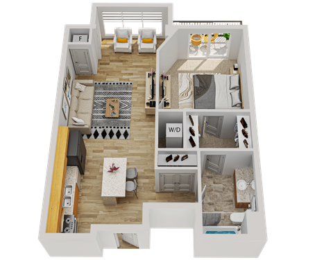 Q1 Floor Plan at Wheaton 121, Wheaton, 60187